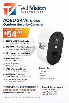 AOSU 2K WIRELESS OUTDOOR SECURITY CAMERA