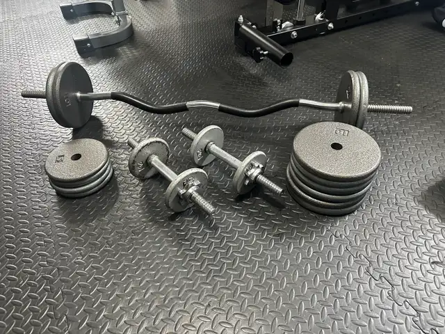 Curl bar and dumbbells set - Photo 2