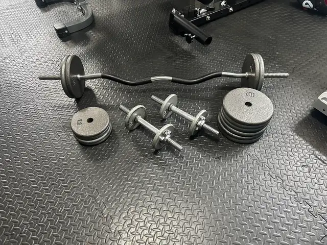 Curl bar and dumbbells set - Photo 4