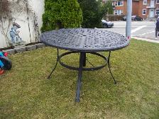 large metal patio table