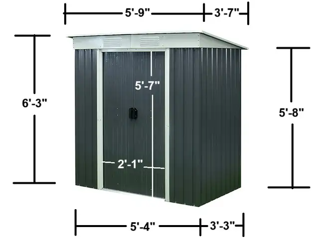 Relyard 4x6 Metal Garden Shed (1700 Series) 5'-7' Door Height - Photo 2