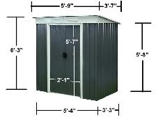 Relyard 4x6 Metal Garden Shed (1700 Series) 5'-7' Door Height - Photo 2