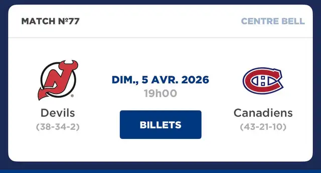 Billet canadiens