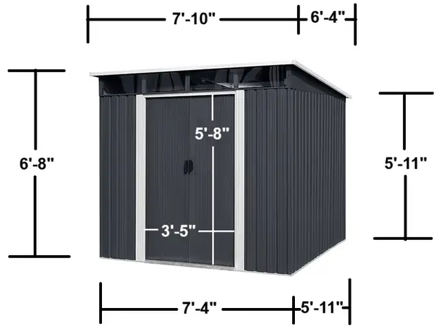 Relyard 6x8 Metal Shed 5'-8' Door Height With Skylight - Photo 2