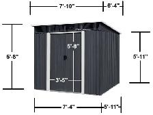 Relyard 6x8 Metal Shed 5'-8' Door Height With Skylight - Photo 2