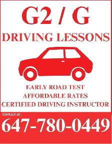 G2 and G Driving Lessons