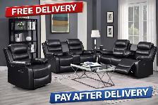 New Luxury Leather Recliner Sofa Set-Free Delivery