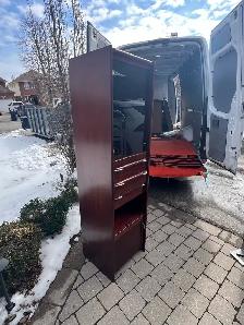 Free delivery used Wooden Display Cabinet , Glass Door, Drawers