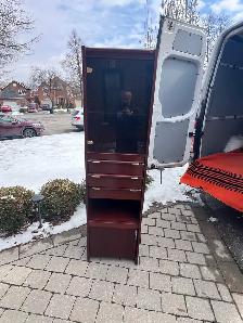 Free delivery used Wooden Display Cabinet , Glass Door, Drawers - Photo 3
