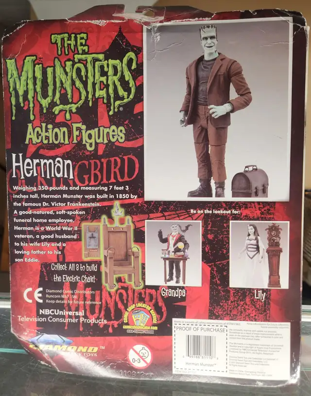 The Munsters Herman Munster Action Figure New in Box - Photo 2