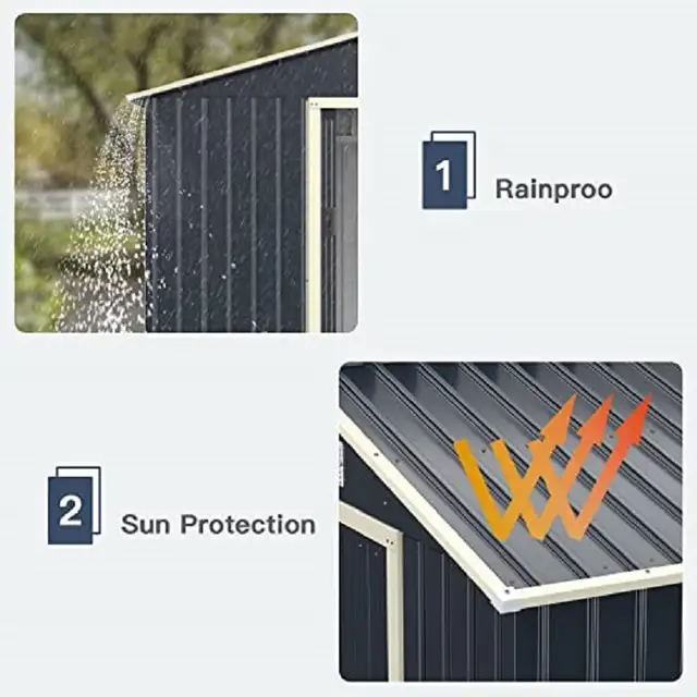 Relyard Outdoor 12x8 Metal Garden Shed - Photo 6