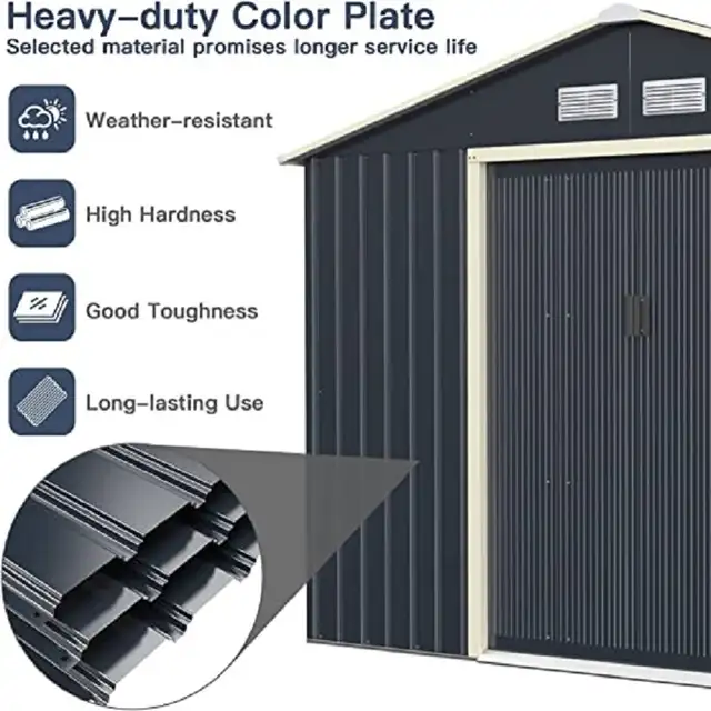 Relyard Outdoor 12x8 Metal Garden Shed - Photo 7