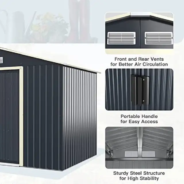 Relyard Outdoor 12x8 Metal Garden Shed - Photo 8