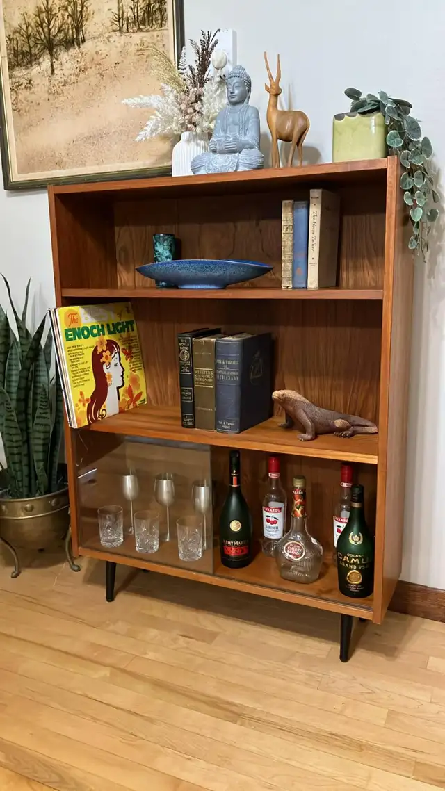 Mid century. TEAK TECK. Crédence, buffet, bar, bibliothèque, vit - Photo 3