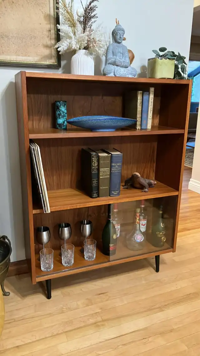 Mid century. TEAK TECK. Crédence, buffet, bar, bibliothèque, vit - Photo 5