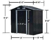 Outdoor Storage - 6x6 Metal Garden Shed - Relyard - Photo 2