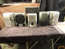 Home Audio 6 speaker surround sound set with powered sub woofer