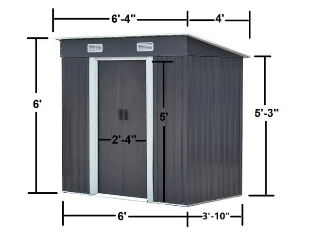 Relyard 4x6 Metal Garden Shed Outdoor Storage - Photo 2