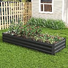 Relyard Galvanized Steel Raised Garden Bed Planter Box