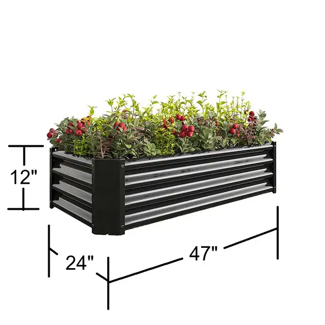 Relyard Galvanized Steel Raised Garden Bed Planter Box - Photo 2