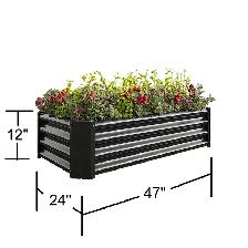 Relyard Galvanized Steel Raised Garden Bed Planter Box - Photo 2