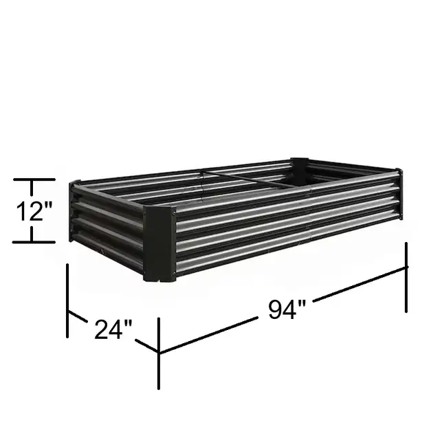 Relyard Galvanized Steel Raised Garden Bed Planter Box - Photo 3