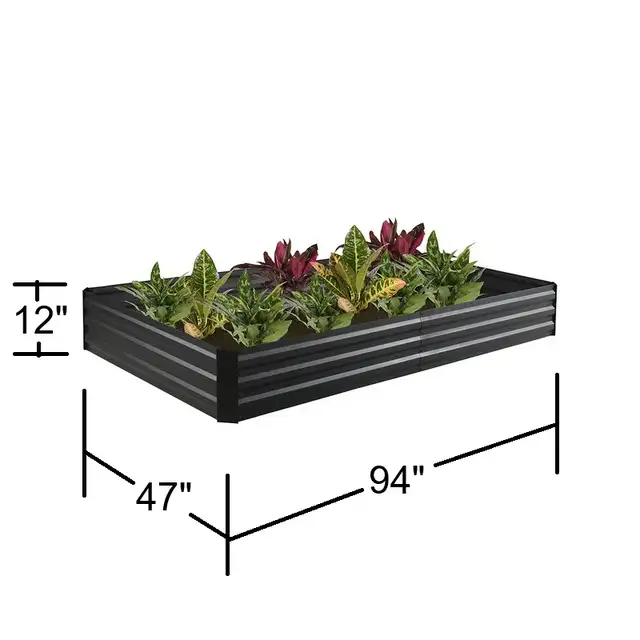 Relyard Galvanized Steel Raised Garden Bed Planter Box - Photo 4