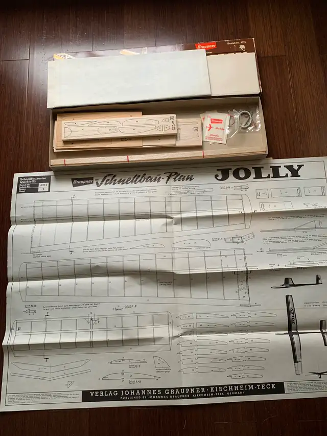 Vintage 1960's Balsa Wood Model Airplane, Graupner JOLLY - Photo 4