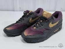 Nike Air Max 1 Premium Sneakers Size 13 Black Burgundy Gold