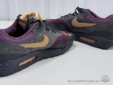 Nike Air Max 1 Premium Sneakers Size 13 Black Burgundy Gold - Photo 5