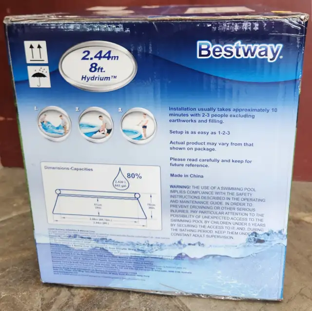 Hydrium Bestway Inflatable Pool 8ft x 30 in. Brand New in Box - Photo 2