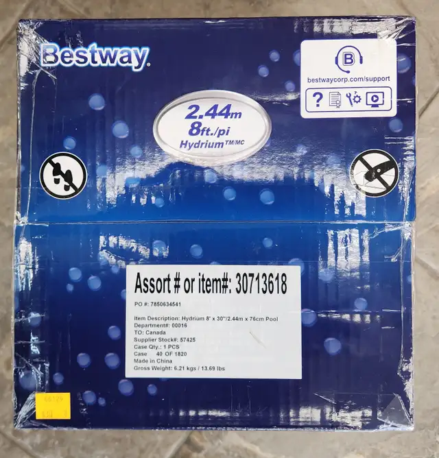Hydrium Bestway Inflatable Pool 8ft x 30 in. Brand New in Box - Photo 3