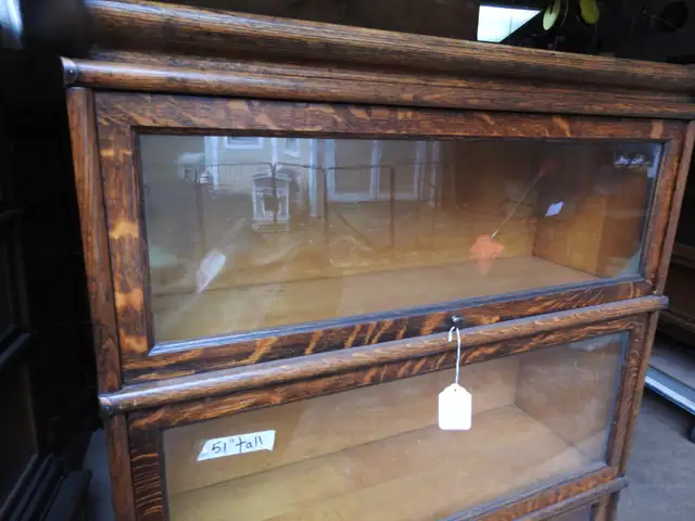 Antique oak barrister bookcase restored - Photo 2