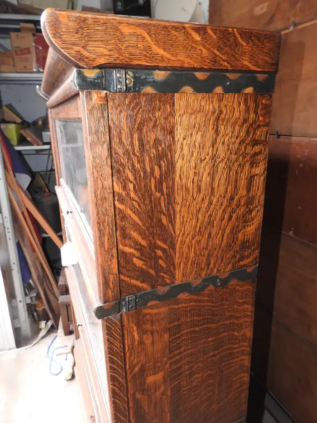 Antique oak barrister bookcase restored - Photo 3