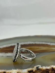 Oval Cluster Black& White Diamond Ring - Photo 6