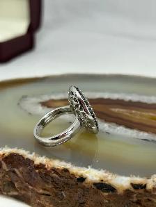 Oval Cluster Black& White Diamond Ring - Photo 7