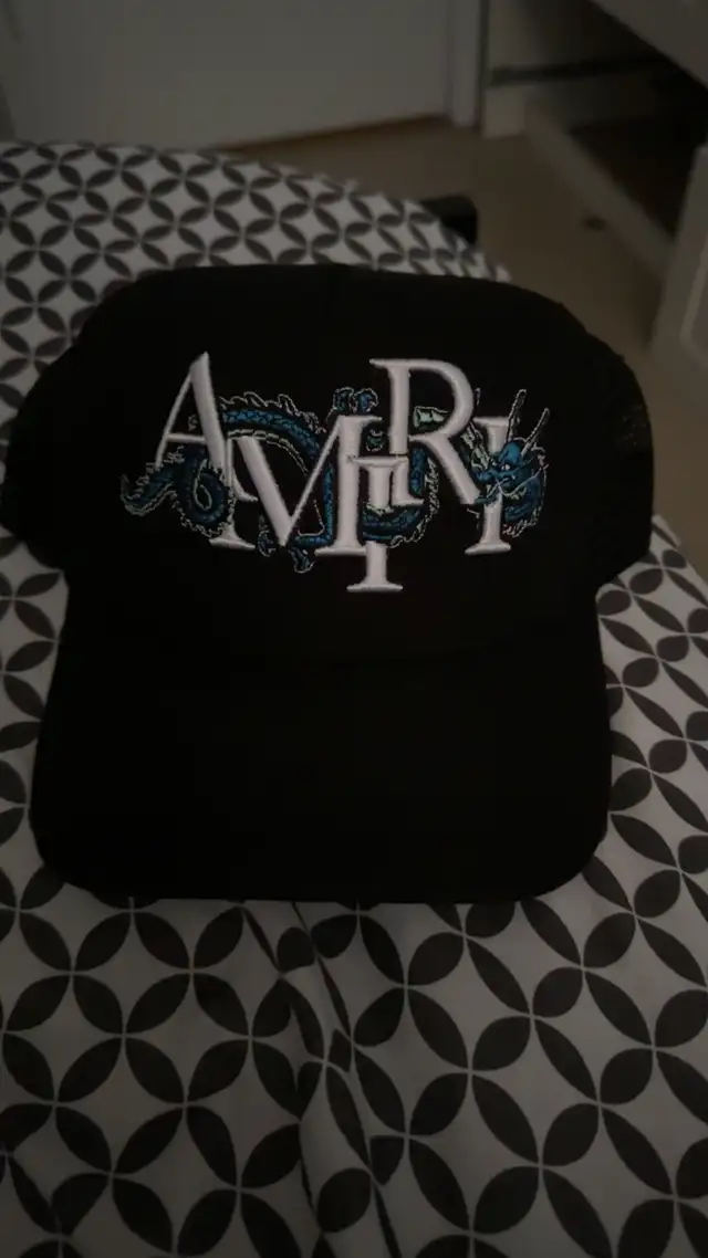 Amiri Black Dragon Trucker Cap