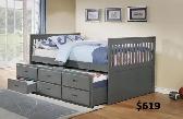 NEW SINGLE MATES BEDS WITH TRUNDLE & DRAWERS