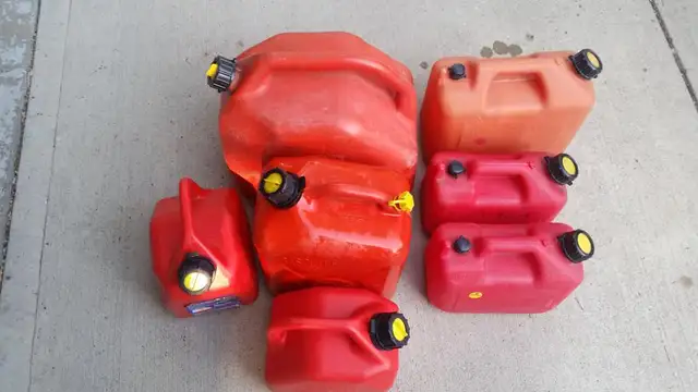 Several Jerry Cans for gas or other fuels