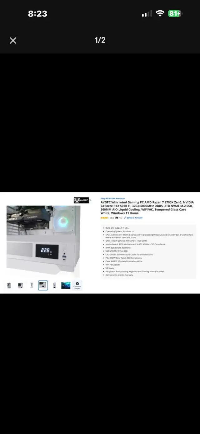 Tour ordinateur gamer : AVGPC Whirlwind Gaming PC