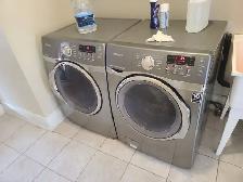 Samsung 27' Stainless Steel Front-Load Stackable Washer & Dryer