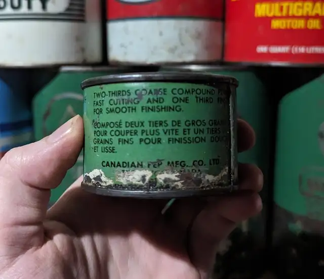 VINTAGE PEP GRINDING COMPOUND CAN GREASE OIL CAN - Photo 4