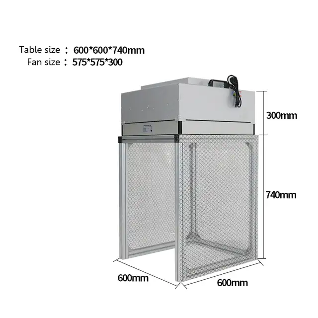 110V HEPA Filter Air Flow Hood Dust Free Room Workshop 020232