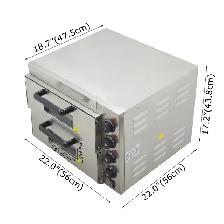 110V 3KW Commercial Double-decker Pizza Electric Oven 056088 - Photo 2