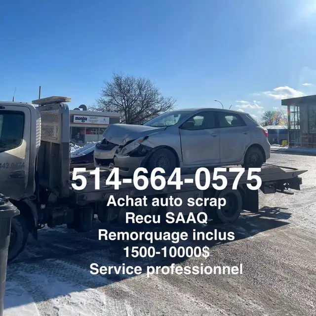 ACHAT AUTO SCRAP / TOWING INCLUS / RECU SAAQ 5146640575 - Photo 3