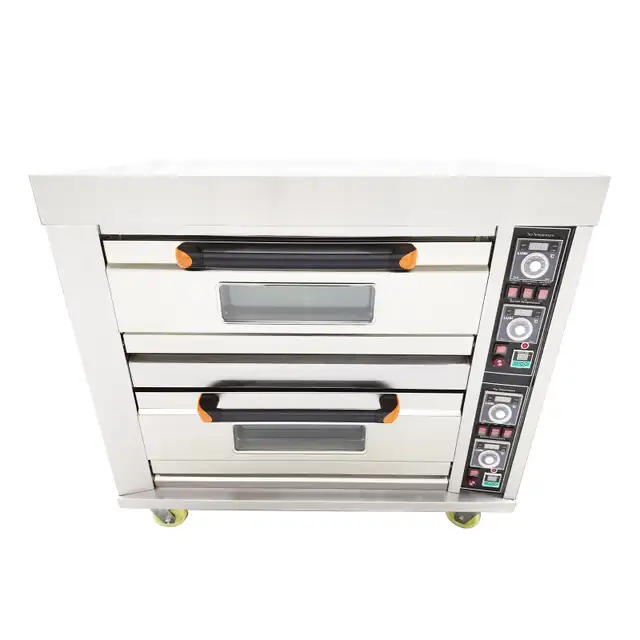 Commercial Movable Double Pizza Oven 4 Baking Sheets 220V 056986