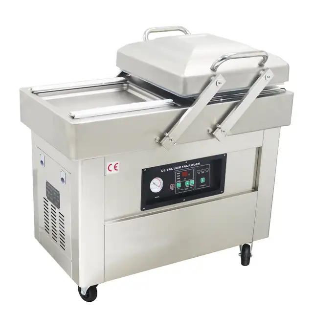 220V Two SS Chamber Vacuum Sealer Packaging Machine 160812