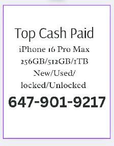 CASH paid for NEW iPhone 16 pro max 512GB Black