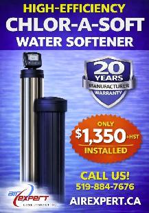 WATER SOFTENER WATER SOFTENER WATER SOFTENER  $1350 INSTALLED
