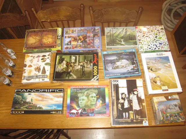 80 BRAND NEW 1000,1500 PIECE PUZZLES FACTORY SEALED $6-$10 EACH